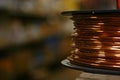 Copper wire spool Royalty Free Stock Photo