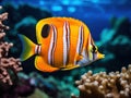 Copperband butterflyfish (Chelmon rostratus) Made With Generative AI illustration