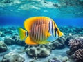 Copperband butterflyfish (Chelmon rostratus) Made With Generative AI illustration