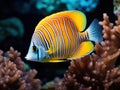 Copperband butterflyfish (Chelmon rostratus) Made With Generative AI illustration