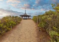 The Coppins Lookout gazebo at dusk. Sorrento back beach, Morning