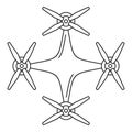 Copter drone icon, outline style