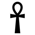 Coptic cross Ankh icon black color illustration flat style simple image