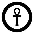 Coptic cross Ankh icon black color vector illustration simple image