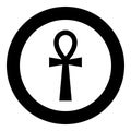 Coptic cross Ankh icon black color vector illustration simple image