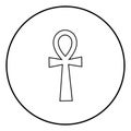 Coptic cross Ankh icon black color vector illustration simple image