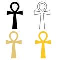 Coptic cross Ankh icon on white background. ankh symbol. ankh or key of life sign. flat style