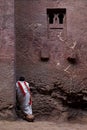 Coptic priest by church in lalibela ethiopia