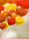 Copula of red gel balloons of a heart. EPS 8