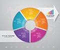 Modern 5 steps pie chart/ circle chart with arrow infographics design element.