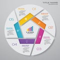 5 steps cycle chart infographics elements.