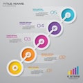 5 steps timeline infographic element.