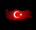 flag map turkey country on digital background. Royalty Free Stock Photo