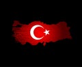 flag map turkey country on digital background. Royalty Free Stock Photo