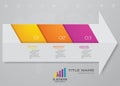 3 steps of arrow infografics template. for your presentation. Royalty Free Stock Photo