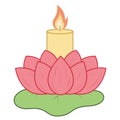 Long candle in a Lotus.