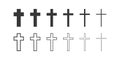 Religion cross icon set. Set of Christian cross symbol Royalty Free Stock Photo