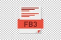 Vector illustration of FB3 document icon on transparent background symbolizing document format or type Royalty Free Stock Photo