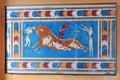 Copy of Bull Leaping Fresco, Palace of Knossos, Greece Crete Royalty Free Stock Photo