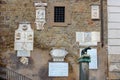 Copy of Capitoline Wolf statue on pillar at the northern corner of Palazzo senatorio. Rome. Italy Royalty Free Stock Photo