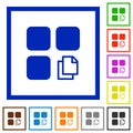 Copy component flat framed icons