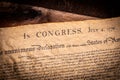 A copy of the declaration of Independence of the United States Royalty Free Stock Photo