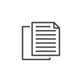 Copy document files line icon