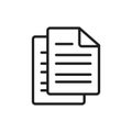 Copy document icon Flat line illustration Royalty Free Stock Photo