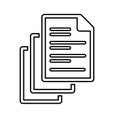 Copy, documents, files outline icon. Line art design