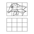 Copy the drawing kids preschool dolphin activity coloring page Royalty Free Stock Photo