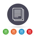 Copy file sign icon. Duplicate document symbol.