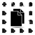 Copy files icon. Simple glyph vector element of web, minimalistic icons set for UI and UX, website or mobile application Royalty Free Stock Photo
