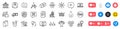 Copy files, Smile chat and Carousels line icons pack. For web app. Social media icons. Vector