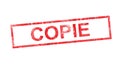 Copy in French translation in red rectangular stamp Royalty Free Stock Photo