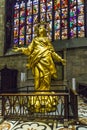 A copy of the gilded sculpture of La Madonniba in the apse of th