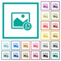 Copy image flat color icons with quadrant frames