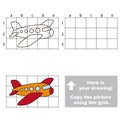 Copy the image using grid. Airplane