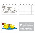 Copy the image using grid, the simple educational kid game.