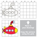 Copy the image using grid. Submarine