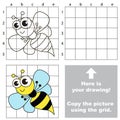 Copy the image using grid. Wasp.