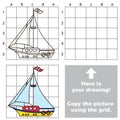 Copy the image using grid. Yacht