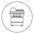 Copy machine Printer Copier for office Photocopier Duplicate equipment icon in circle round outline black color vector Royalty Free Stock Photo
