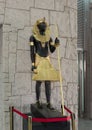 Copy of one of two life-size guardian statues placed on either side of the door to the burial chamber of King Tutankhamun.