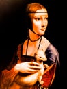 Copy of the painting `Lady with the Ermine` by Leonardo da Vinci