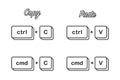 Copy Paste Keyboard Keys Vector Royalty Free Stock Photo