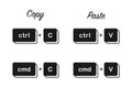 Copy Paste Keyboard Keys Vector Royalty Free Stock Photo