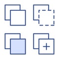 Copy paste system icon set vector isolated