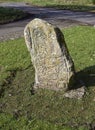 A Copy of the Pictish Dunnichen stone, discovered in 1811 and now residing at the Meffan Institute. Royalty Free Stock Photo