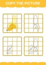 Copy the picture with Banana. Worksheet for kids