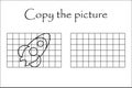 Copy the picture, black white rocket, drawing skills training, educational paper game for the development of children, kids